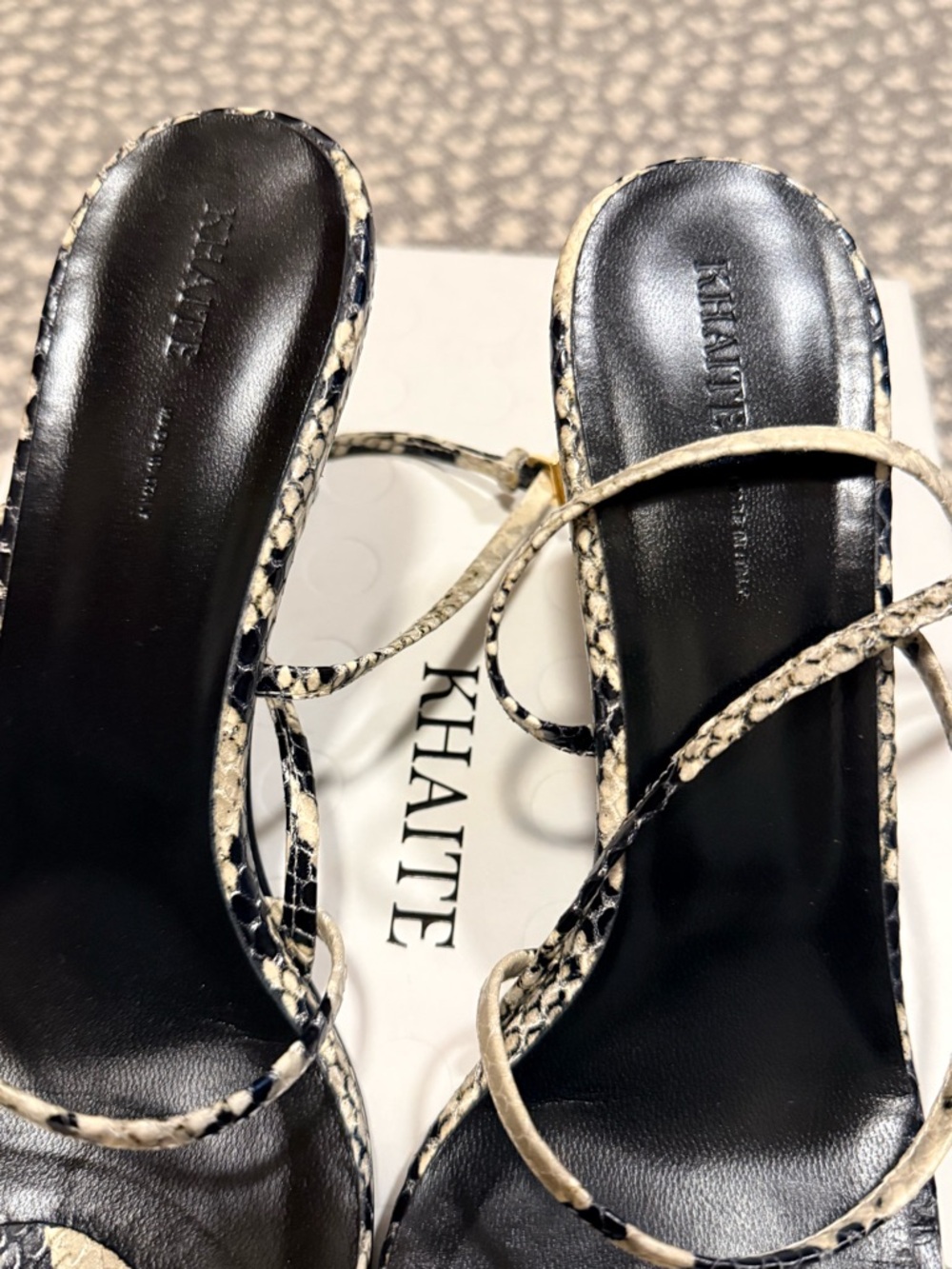 Khaite Loop Python-Embossed Leather Sandal - Picture 10 of 10